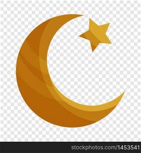 Turkey islamic symbol star and crescent icon in cartoon style isolated on background for any web design. Turkey star and crescent icon, cartoon style