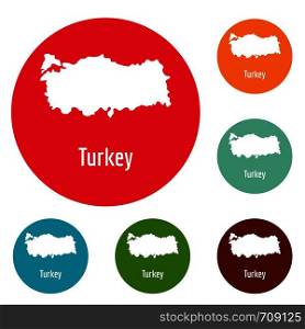 Turkey map in black. Simple illustration of Turkey map vector isolated on white background. Turkey map in black vector simple