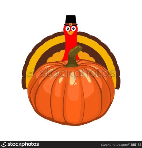 Turkey Pilgrimin on Thanksgiving Day vector illustration. Turkey Pilgrimin on Thanksgiving Day