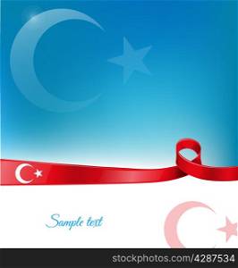 turkey ribbon flag on background