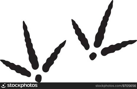 Turkey Track Black and White. Vector Illustration. Turkey footprints. 