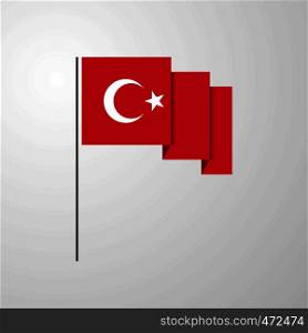 Turkey waving Flag creative background