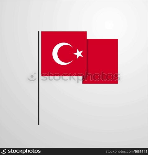 Turkey waving Flag design vector