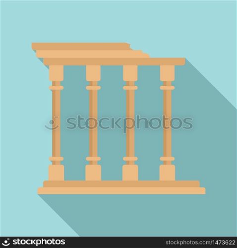 Turkish ancient columns icon. Flat illustration of turkish ancient columns vector icon for web design. Turkish ancient columns icon, flat style