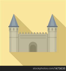 Turkish citadel icon. Flat illustration of turkish citadel vector icon for web design. Turkish citadel icon, flat style