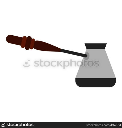 Turkish coffee pot icon flat isolated on white background vector illustration. Turkish coffee pot icon isolated