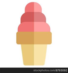 Turkish ice cream line vector illustration