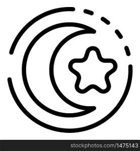 Turkish moon star icon. Outline Turkish moon star vector icon for web design isolated on white background. Turkish moon star icon, outline style