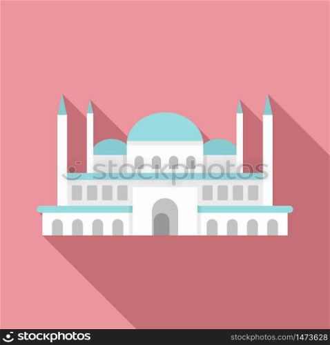 Turkish mosque icon. Flat illustration of turkish mosque vector icon for web design. Turkish mosque icon, flat style