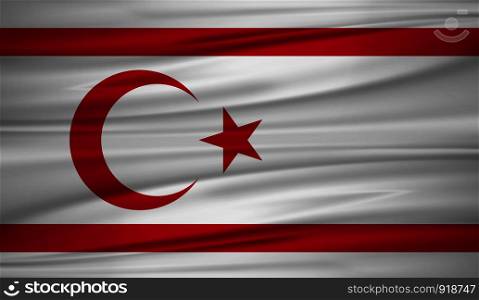 turkish Republic flag vector. Vector flag of turkish Republic blowig in the wind. EPS 10.
