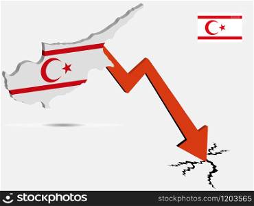 Turkish Republic Of Northern Cyprus economic crisis vector illustration Eps 10.. Turkish Republic Of Northern Cyprus economic crisis vector illustration Eps 10