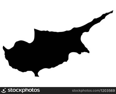 Turkish Republic Of Northern Cyprus Map Silhouette, vector.. Turkish Republic Of Northern Cyprus Map Silhouette, vector