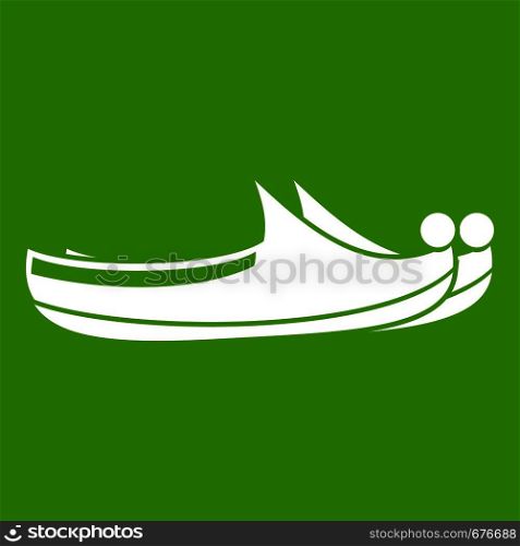 Turkish shoes icon white isolated on green background. Vector illustration. Turkish shoes icon green