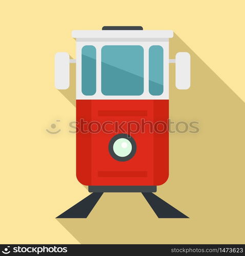 Turkish tramway icon. Flat illustration of turkish tramway vector icon for web design. Turkish tramway icon, flat style