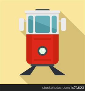 Turkish tramway icon. Flat illustration of turkish tramway vector icon for web design. Turkish tramway icon, flat style