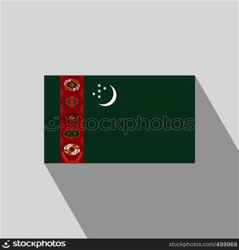 Turkmenistan flag Long Shadow design vector