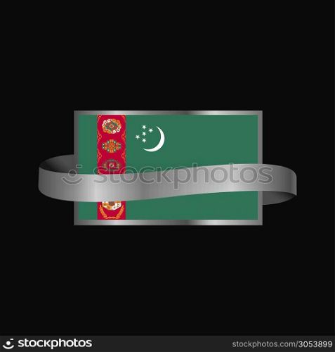 Turkmenistan flag Ribbon banner design