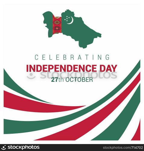 Turkmenistan Independence day design card vector