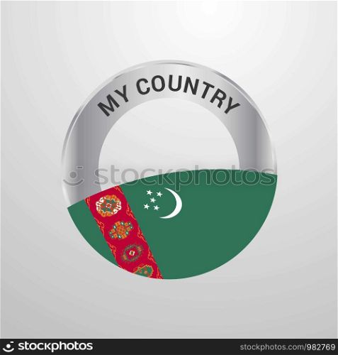 Turkmenistan My Country Flag badge