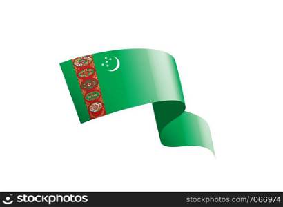 Turkmenistan national flag, vector illustration on a white background. Turkmenistan flag, vector illustration on a white background