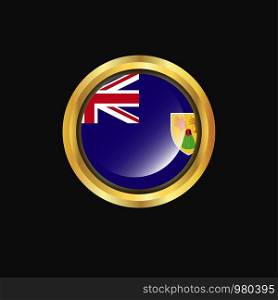 Turks and Caicos Islands flag Golden button