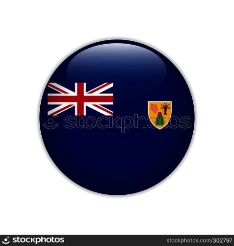 Turks and Caicos Islands flag on button