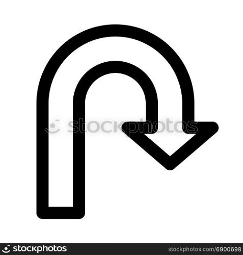 turn back arrow, icon on isolated background