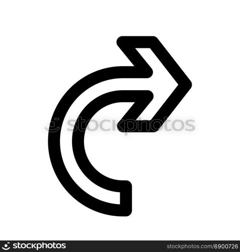 turn chevron arrow, icon on isolated background