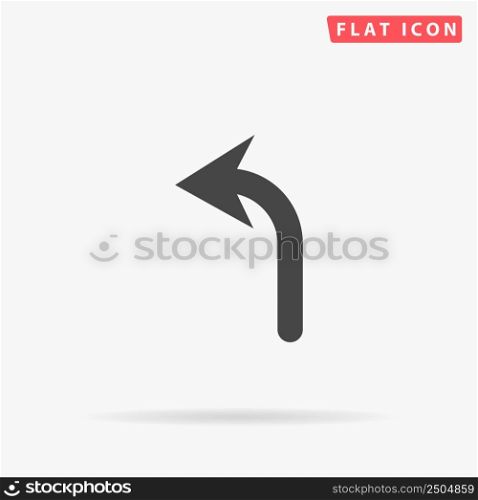 Turn Left Arrow flat vector icon. Hand drawn style design illustrations.. Turn Left Arrow flat vector icon