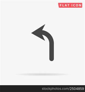 Turn Left Arrow flat vector icon. Hand drawn style design illustrations.. Turn Left Arrow flat vector icon