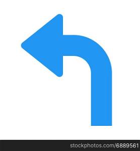 turn left arrow, icon on isolated background