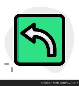 Turn left sign for traffic direction layout