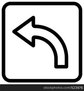 Turn left sign for traffic direction layout