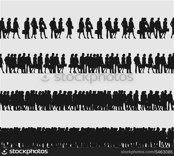 Turn of people going to office. A vector illustration