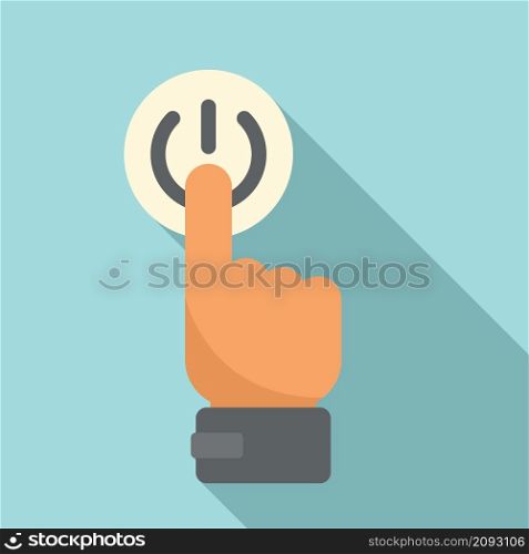 Turn off button icon flat vector. Light power. Electric switch. Turn off button icon flat vector. Light power