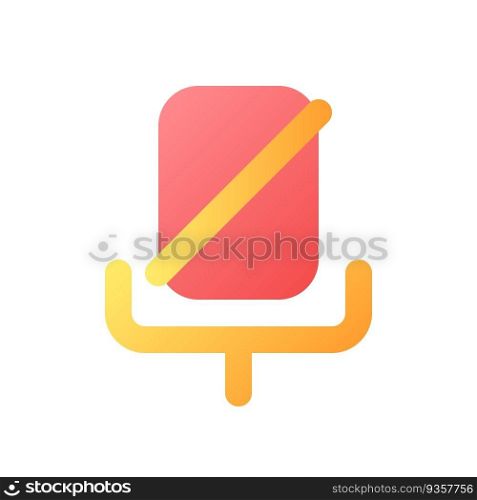Turn off microphone pixel perfect flat gradient color ui icon. Do not record. Mute mic. Messenger. Simple filled pictogram. GUI, UX design for mobile application. Vector isolated RGB illustration. Turn off microphone pixel perfect flat gradient color ui icon