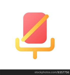 Turn off microphone pixel perfect flat gradient color ui icon. Do not record. Mute mic. Messenger. Simple filled pictogram. GUI, UX design for mobile application. Vector isolated RGB illustration. Turn off microphone pixel perfect flat gradient color ui icon