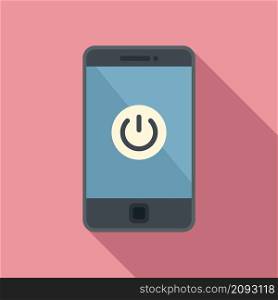 Turn off smartphone icon flat vector. Turn off mobile phone. Cellphone shutdown. Turn off smartphone icon flat vector. Turn off mobile phone