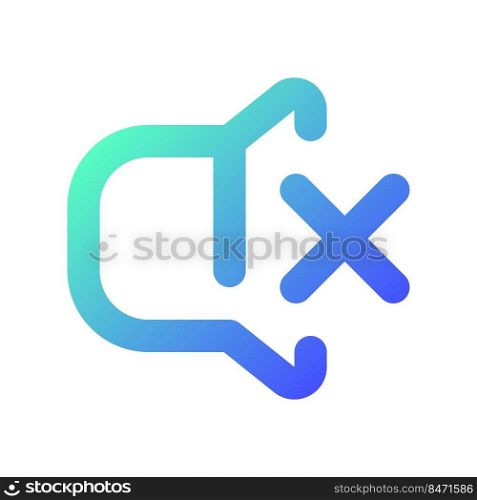 Turn off sound pixel perfect gradient linear ui icon. Silent mode. Mute ringer. Alert option. Line color user interface symbol. Modern style pictogram. Vector isolated outline illustration. Turn off sound pixel perfect gradient linear ui icon