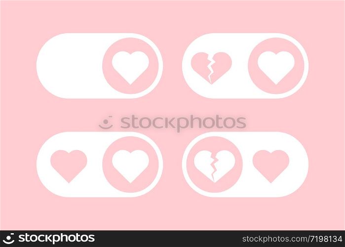 turn on love valentine day concept vector illustration