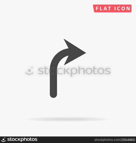 Turn Right Arrow flat vector icon. Hand drawn style design illustrations.. Turn Right Arrow flat vector icon
