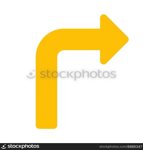 turn right arrow, icon on isolated background