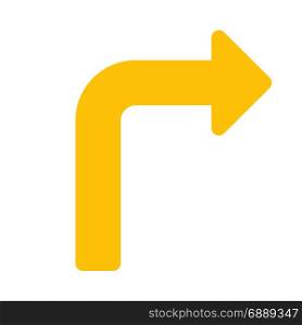 turn right arrow, icon on isolated background