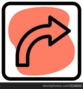 Turn right sign for traffic direction layout