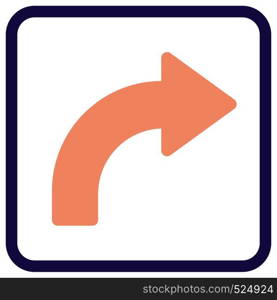 Turn right sign for traffic direction layout