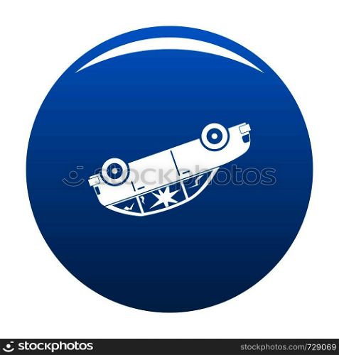 Turned car icon. Simple illustration of turned car vector icon for any design blue. Turned car icon vector blue
