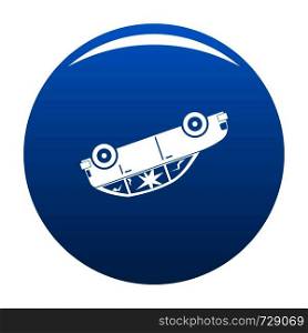 Turned car icon. Simple illustration of turned car vector icon for any design blue. Turned car icon vector blue