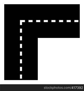Turning road icon. Simple illustration of turning road vector icon for web. Turning road icon, simple style