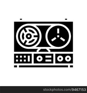 turntable tape retro music glyph icon vector. turntable tape retro music sign. isolated symbol illustration. turntable tape retro music glyph icon vector illustration