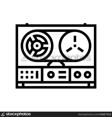 turntable tape retro music line icon vector. turntable tape retro music sign. isolated contour symbol black illustration. turntable tape retro music line icon vector illustration
